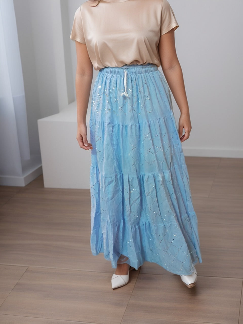 Noor Sequin Tiered Skirt