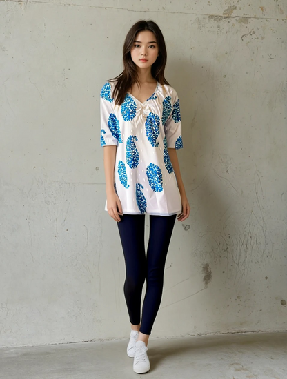 Meher Blue Paisley Cotton Kurti