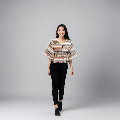 Ivory Lace Peplum Top