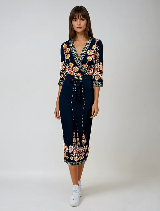 Midnight Garden Wrap Jumpsuit