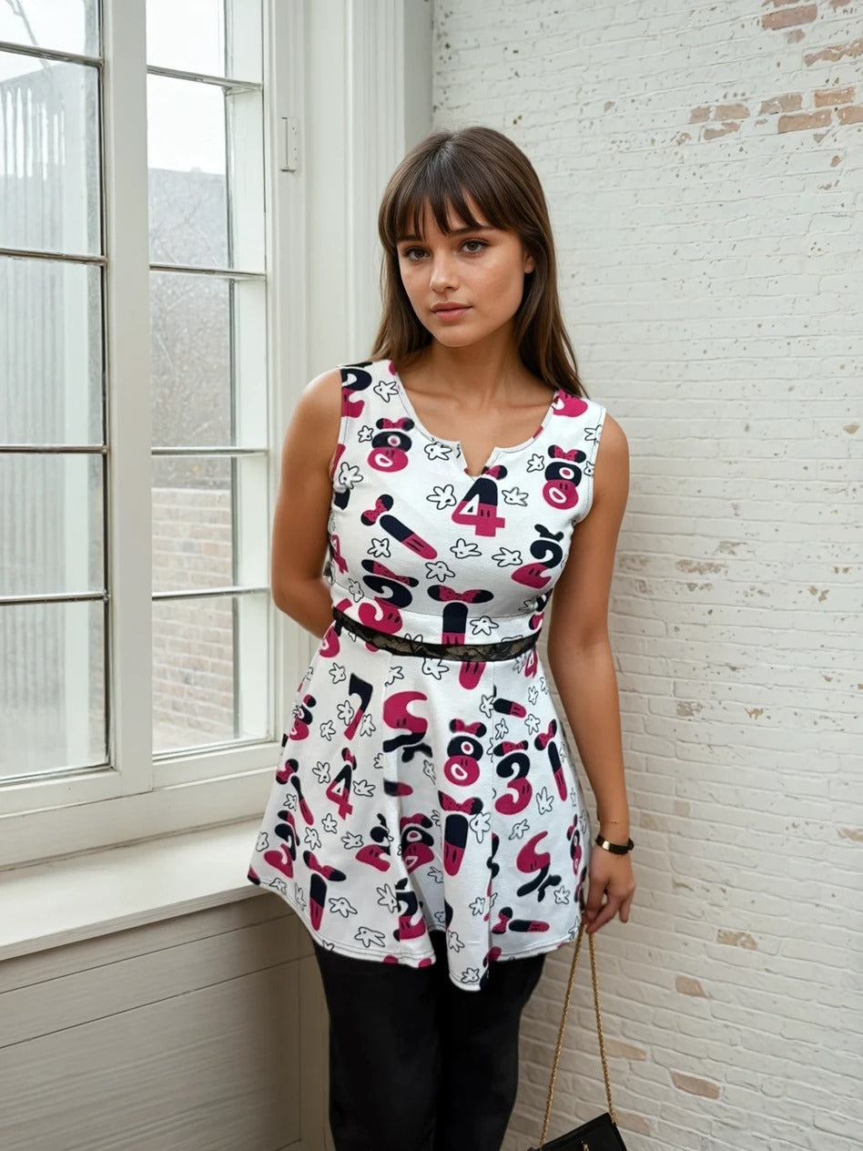 Pop Printed Sleeveless One-Piece