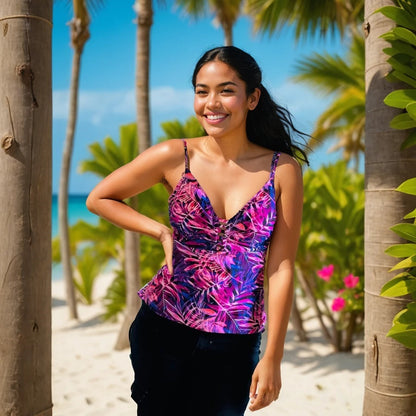 Padded Deep Neck Vibrant Camisole