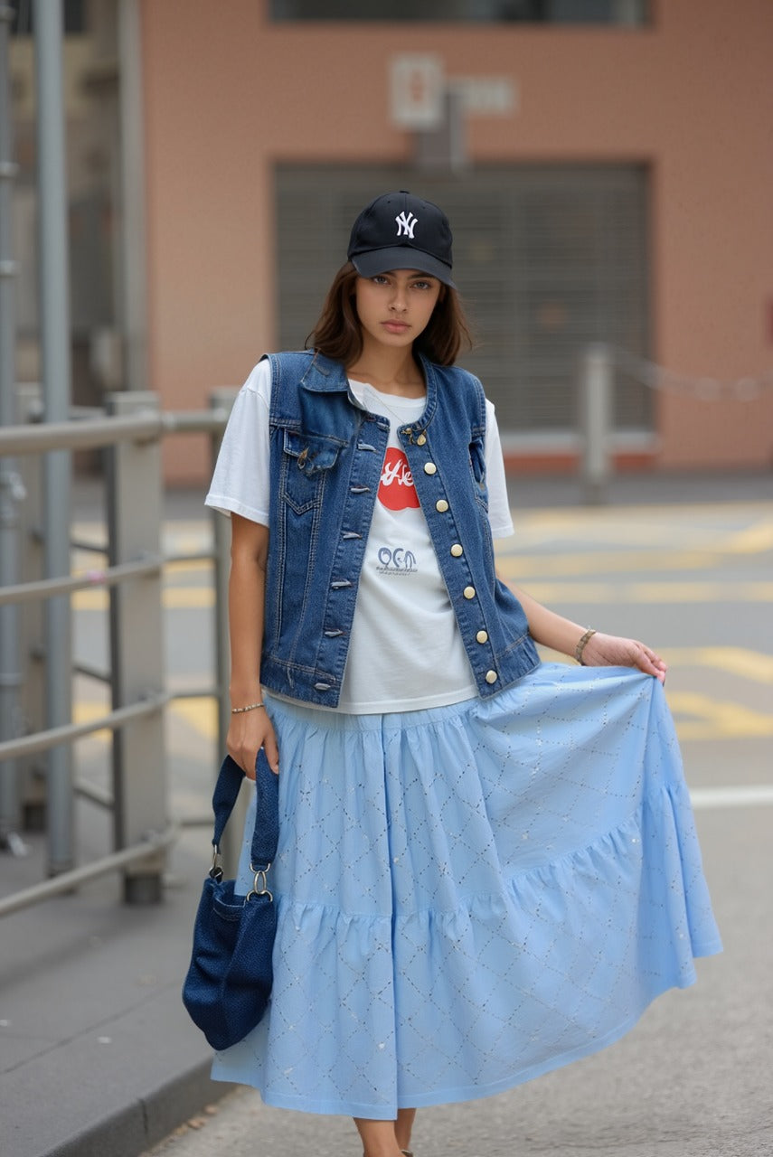 Noor Sequin Tiered Skirt